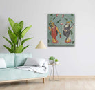 Lakshmi And Sarasvati Painting 5 : 6 Vertical Premium Wall Art Canvas by MeriDeewar