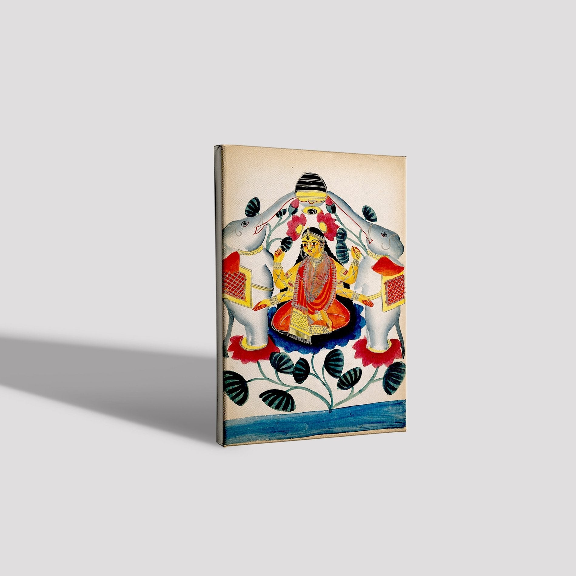 Lakshmi lustrated by two elephants Painting - Meri Deewar 2 : 3 Vertical Premium Wall Art Canvas by MeriDeewar
