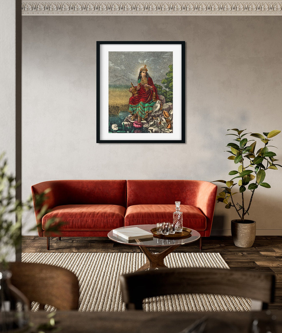 Lakshmi Painting 4 :5 Vertical Premium Wall Art Canvas by MeriDeewar