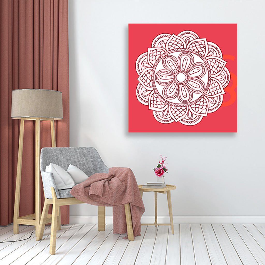 lam yoga chakra painting 1 : 1 Square Premium Wall Art Canvas by MeriDeewar