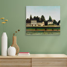 Landscape and Four Fisherman painting - Meri Deewar 6 : 5 Horizontal Premium Wall Art Canvas by MeriDeewar