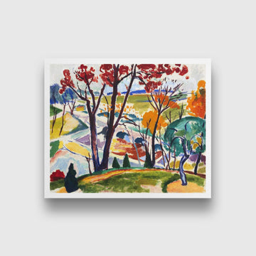 Landscape, Bridge, Huntingdon Valley Henry Lyman Saÿen Painting - MeriDeewar Media 1 of 4 6 : 5 Horizontal Premium Wall Art Canvas by MeriDeewar