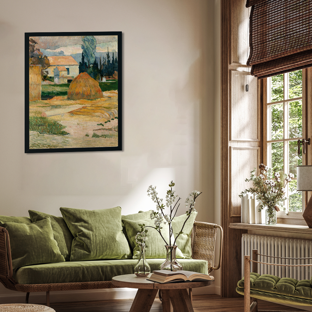 Landscape near Arles Painting 3 : 4 Vertical Premium Wall Art Canvas by MeriDeewar