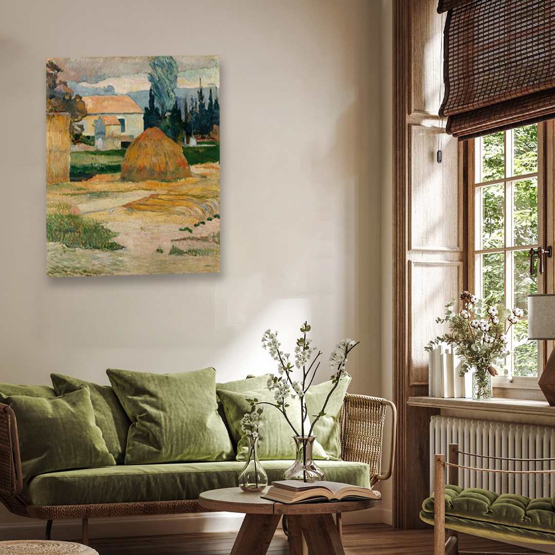 Landscape near Arles Painting 3 : 4 Vertical Premium Wall Art Canvas by MeriDeewar