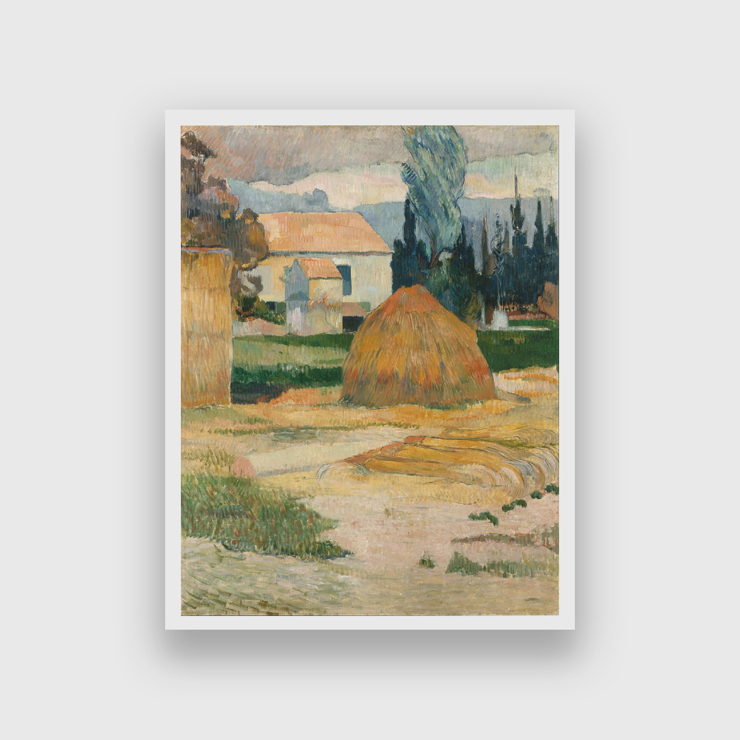 Landscape near Arles Painting 3 : 4 Vertical Premium Wall Art Canvas by MeriDeewar