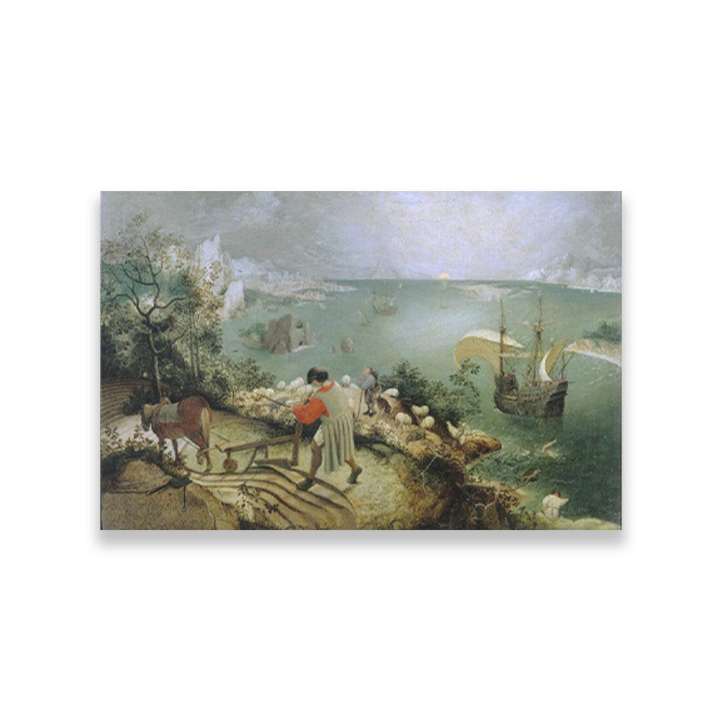 Landscape With The Fall Of Icarus Painting - Meri Deewar 3 : 2 Horizontal Premium Wall Art Canvas by MeriDeewar