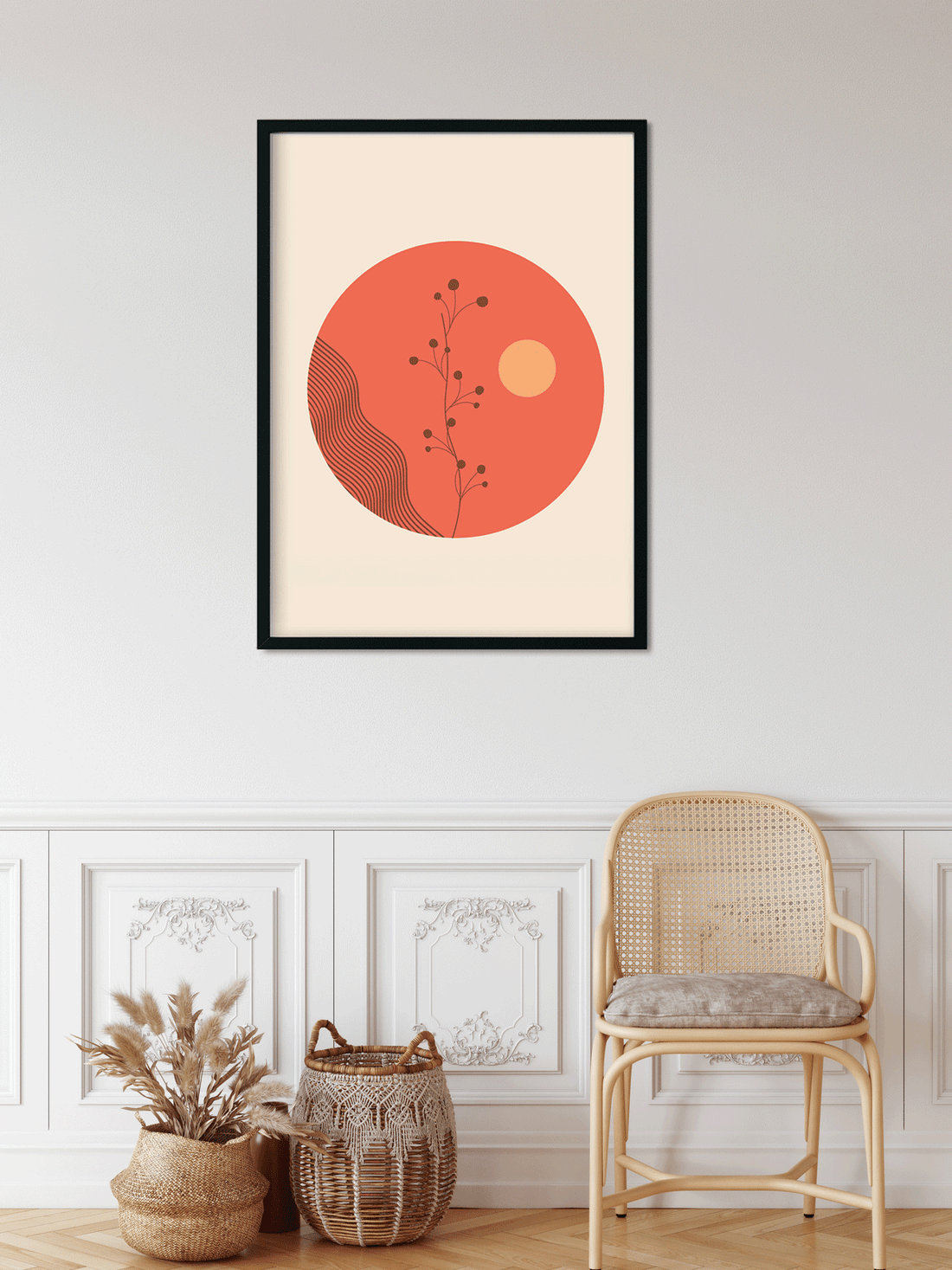 Landscapes Boho modern nature Painting 4 X 5.5 Vertical Premium Wall Art Canvas by MeriDeewar