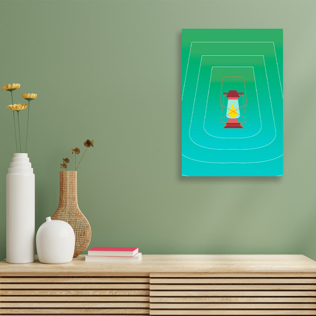 Lantern Lamp painting 2 : 3 Vertical Premium Wall Art Canvas by MeriDeewar