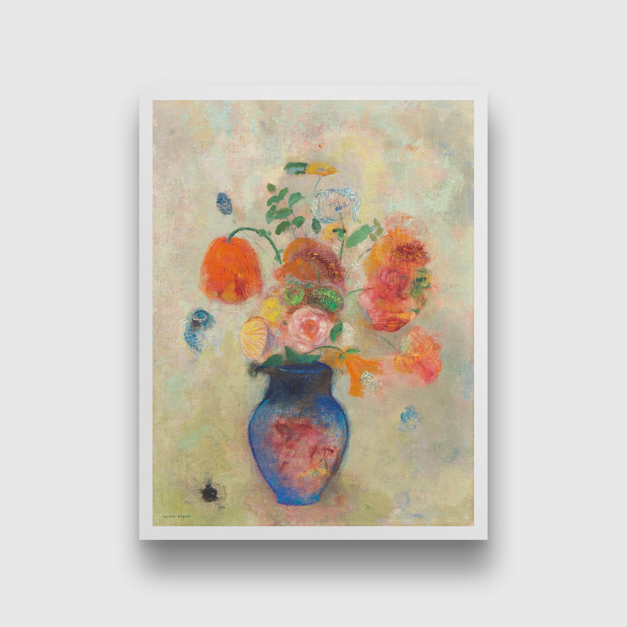 Large Vase with Flowers painting 3 : 4 Vertical Premium Wall Art Canvas by MeriDeewar