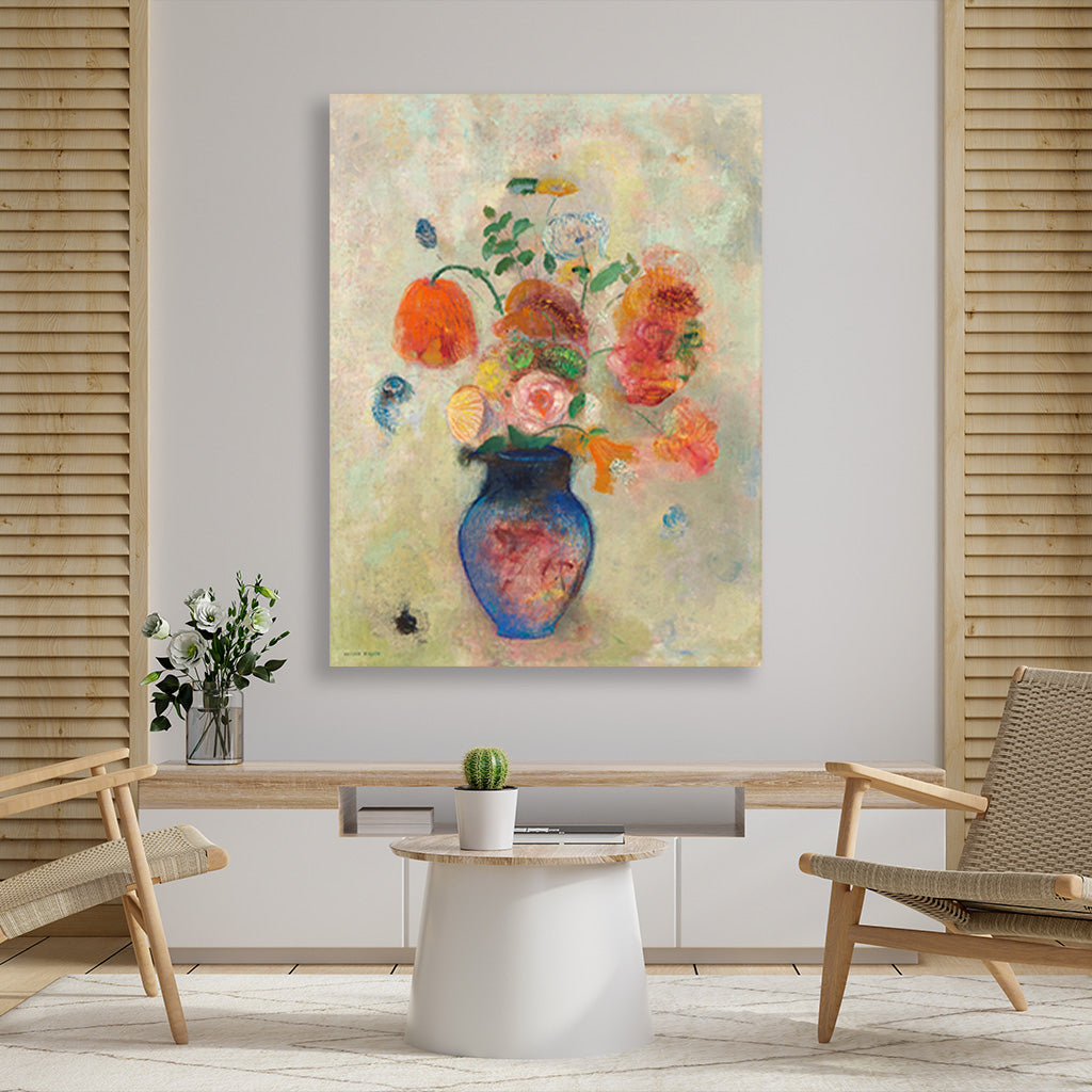 Large Vase with Flowers painting 3 : 4 Vertical Premium Wall Art Canvas by MeriDeewar