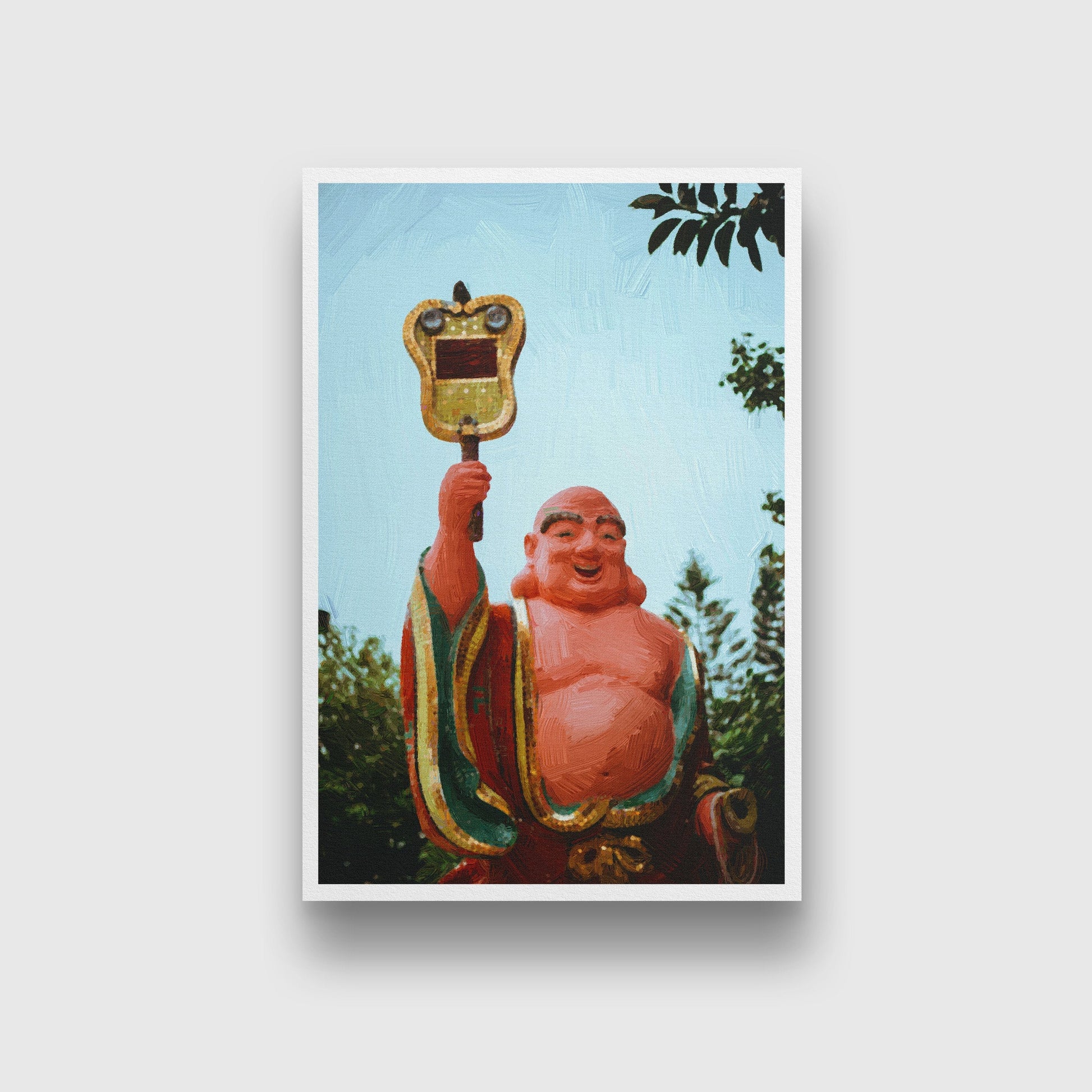 Laughing Buddha Painting - Meri Deewar 2 : 3 Vertical Premium Wall Art Canvas by MeriDeewar