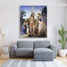 Leonardo da Vinci's Baptism of Christ Painting - Meri Deewar 5 : 6 Vertical Premium Wall Art Canvas by MeriDeewar