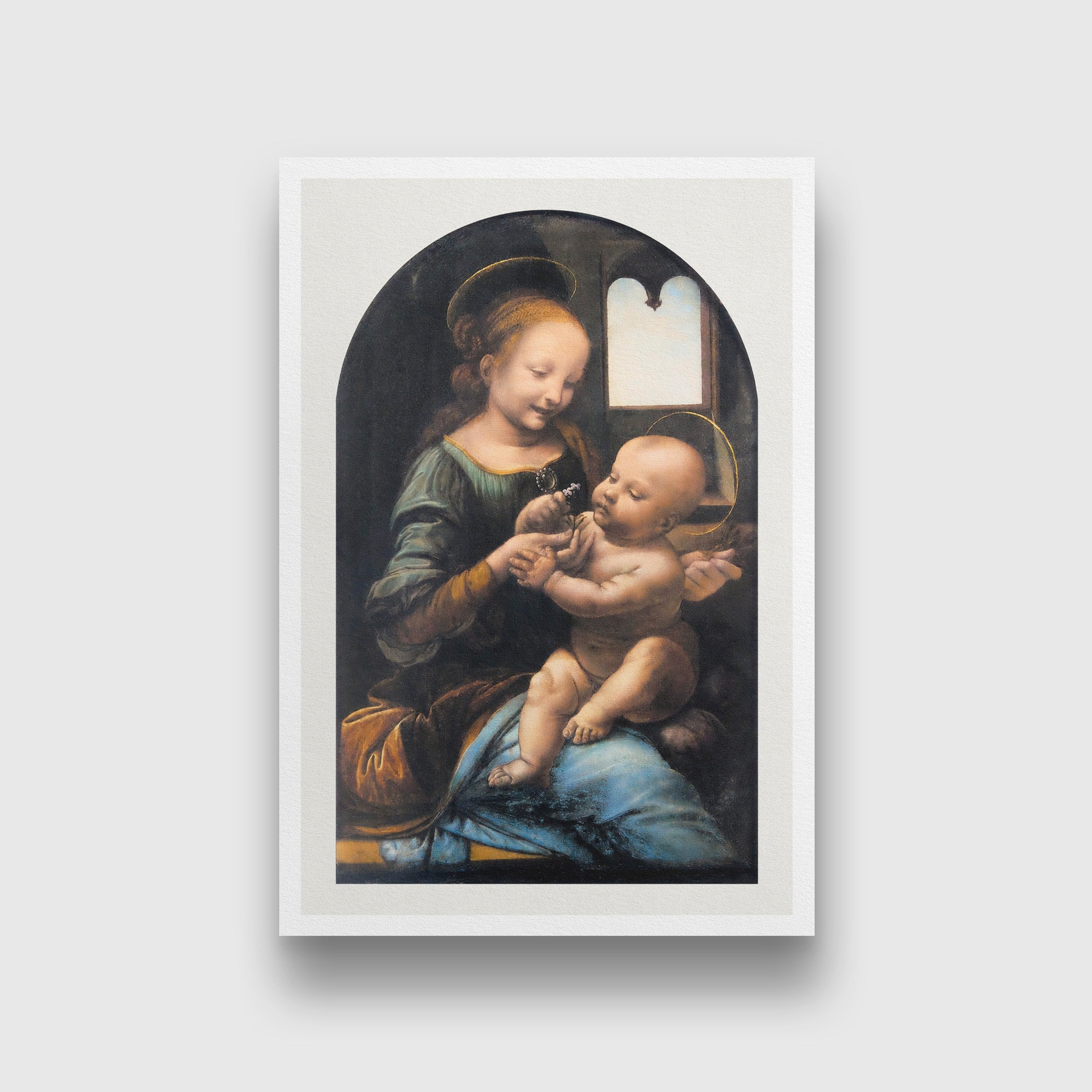 Leonardo da Vinci's Benois Madonna Painting - Meri Deewar 2 : 3 Vertical Premium Wall Art Canvas by MeriDeewar