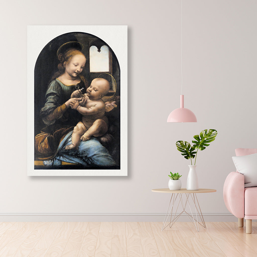 Leonardo da Vinci's Benois Madonna Painting - Meri Deewar 2 : 3 Vertical Premium Wall Art Canvas by MeriDeewar