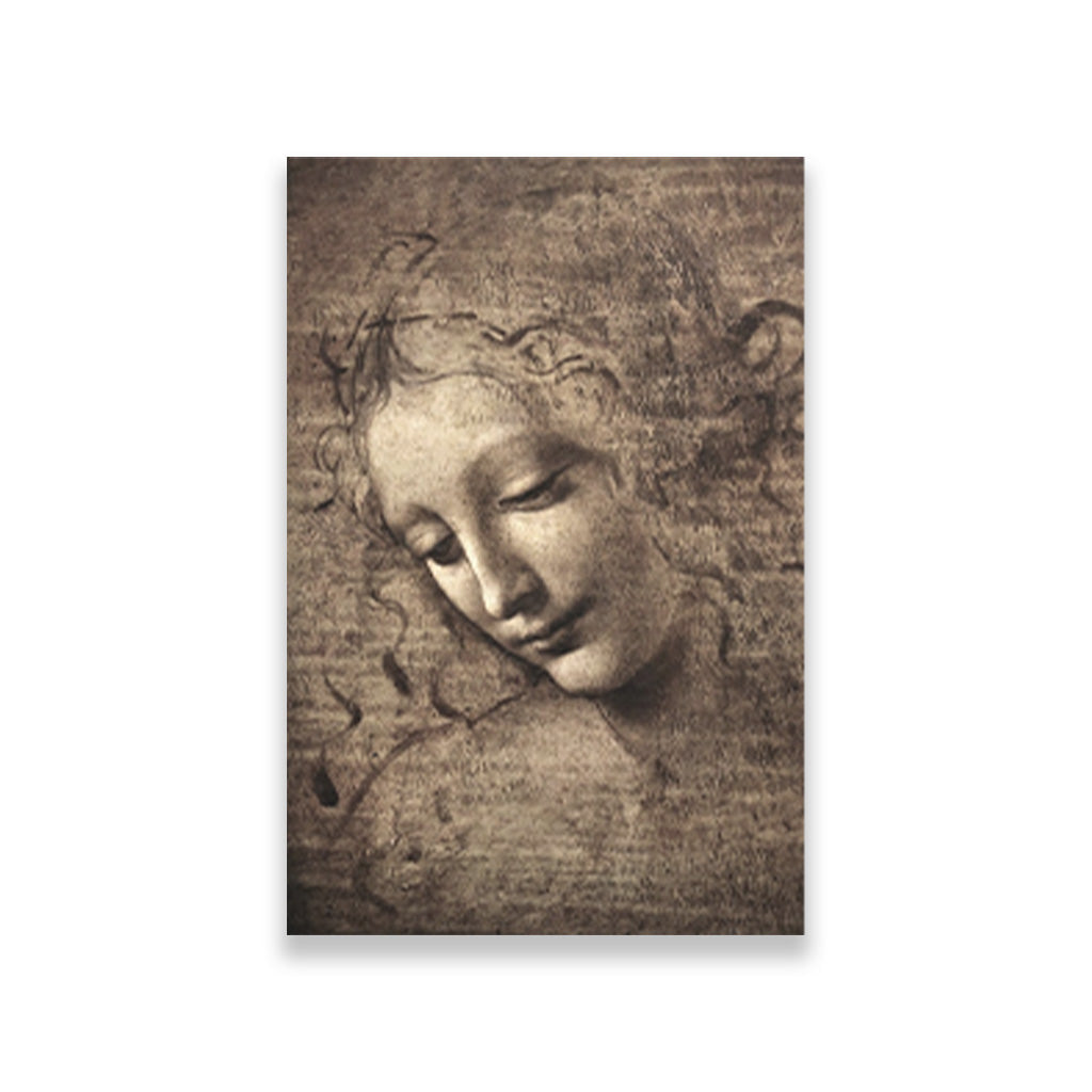 Leonardo da Vinci's La Scapigliata Painting - Meri Deewar 2 : 3 Vertical Premium Wall Art Canvas by MeriDeewar