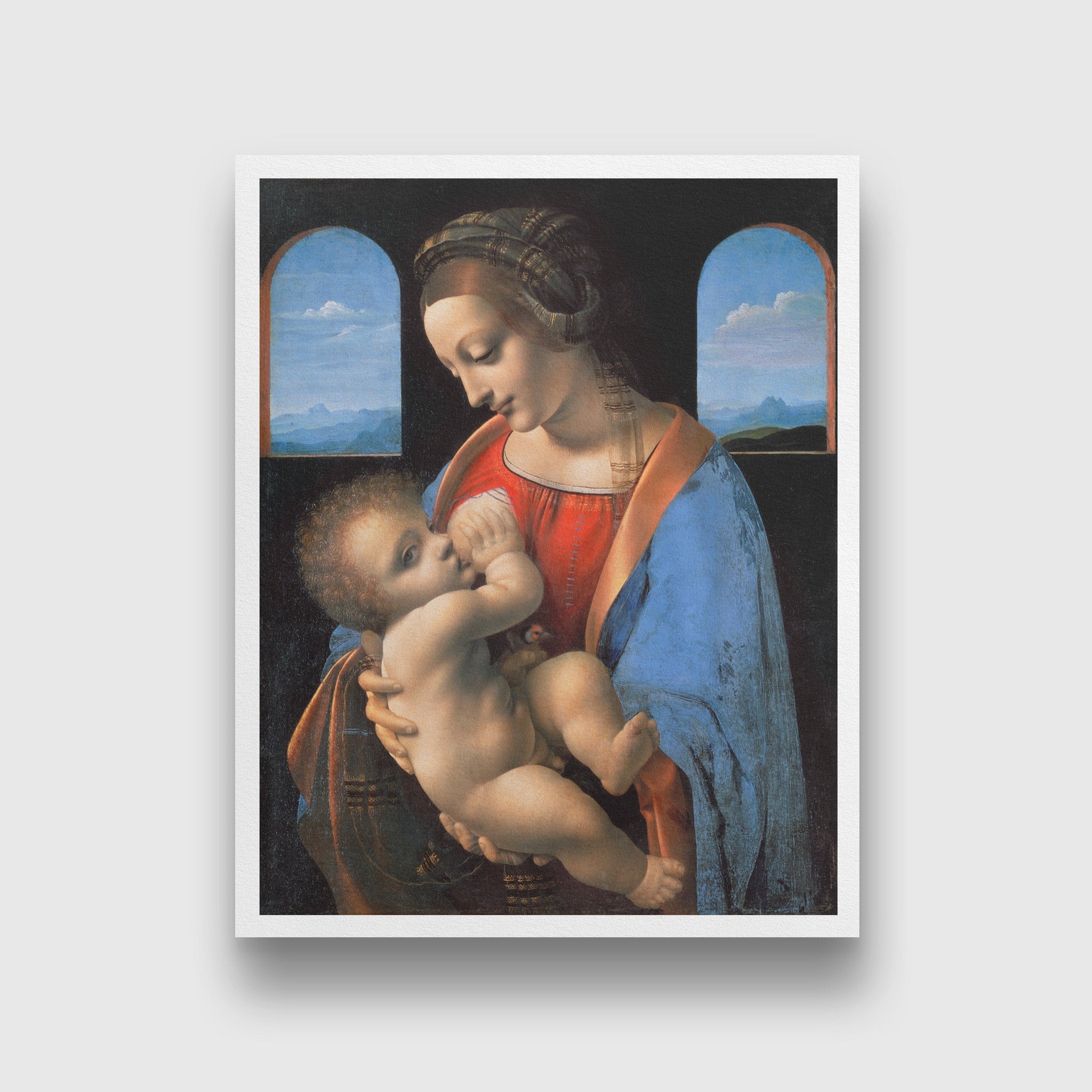 Leonardo da Vinci's Madonna Litta Painting - Meri Deewar 4 :5 Vertical Premium Wall Art Canvas by MeriDeewar