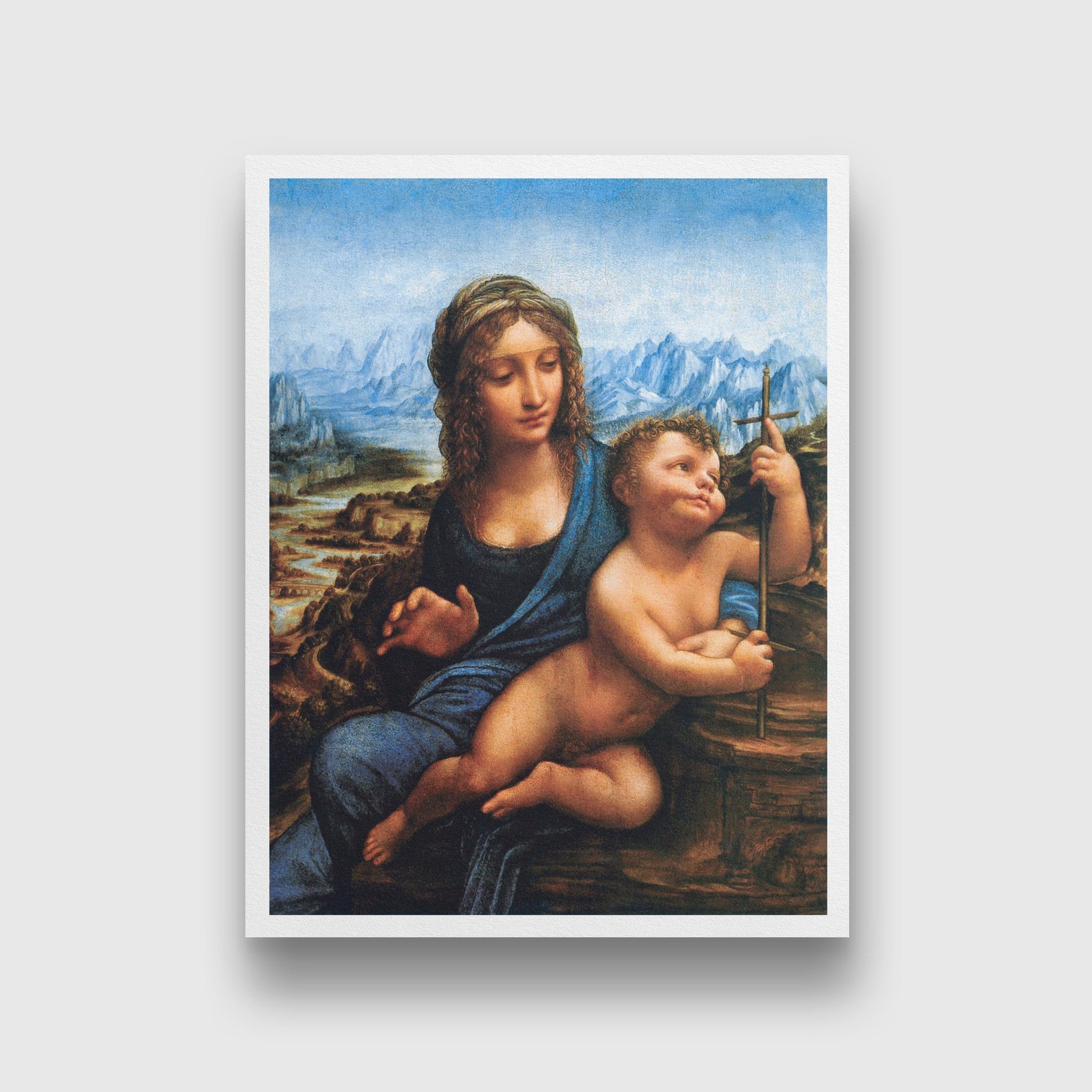 Leonardo da Vinci's Madonna of the Yarnwinder Painting - Meri Deewar 4 :5 Vertical Premium Wall Art Canvas by MeriDeewar