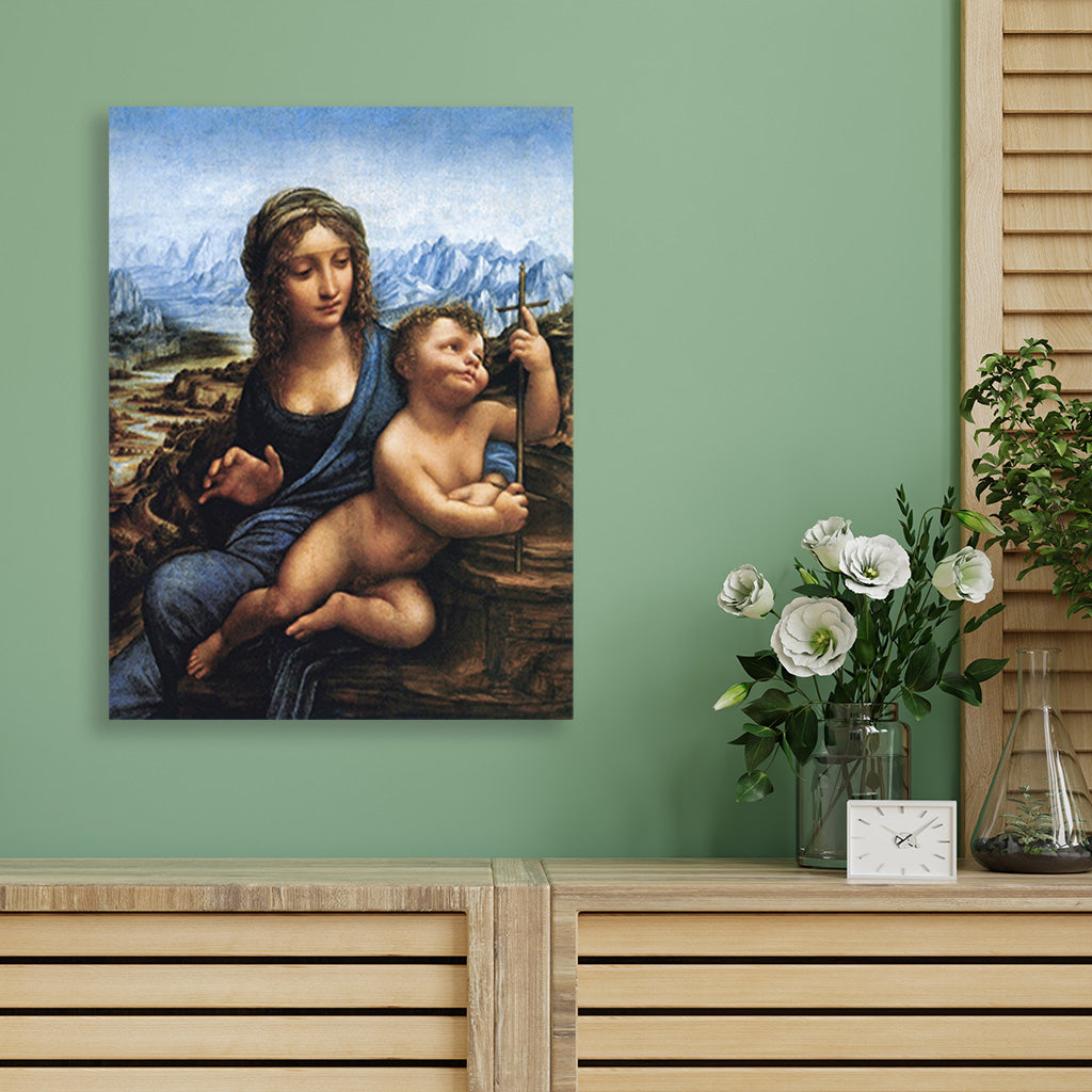 Leonardo da Vinci's Madonna of the Yarnwinder Painting - Meri Deewar 4 :5 Vertical Premium Wall Art Canvas by MeriDeewar