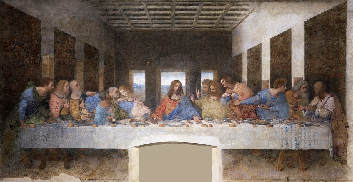 Leonardo da Vinci's The Last Supper Painting- Meri Deewar Panorama Paintings Premium Wall Art Canvas by MeriDeewar