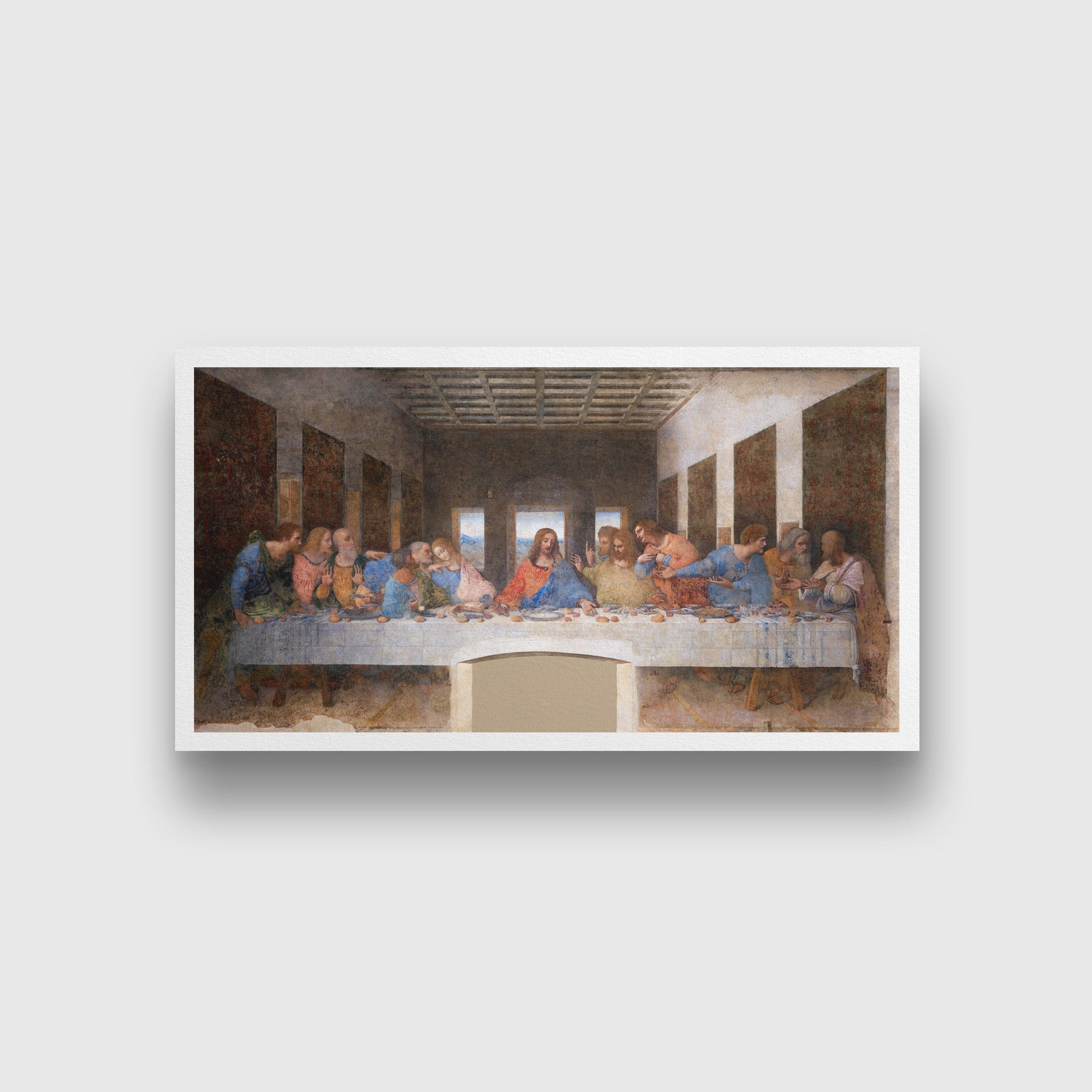 Leonardo da Vinci's The Last Supper Painting- Meri Deewar Panorama Paintings Premium Wall Art Canvas by MeriDeewar