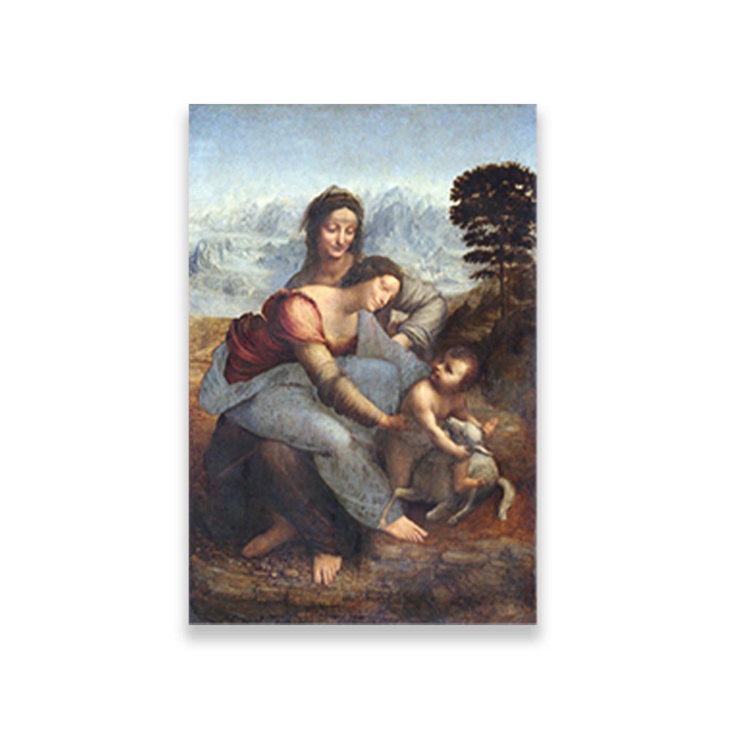 Leonardo da Vinci's The Virgin and Child with Saint Anne Painting - Meri Deewar 2 : 3 Vertical Premium Wall Art Canvas by MeriDeewar