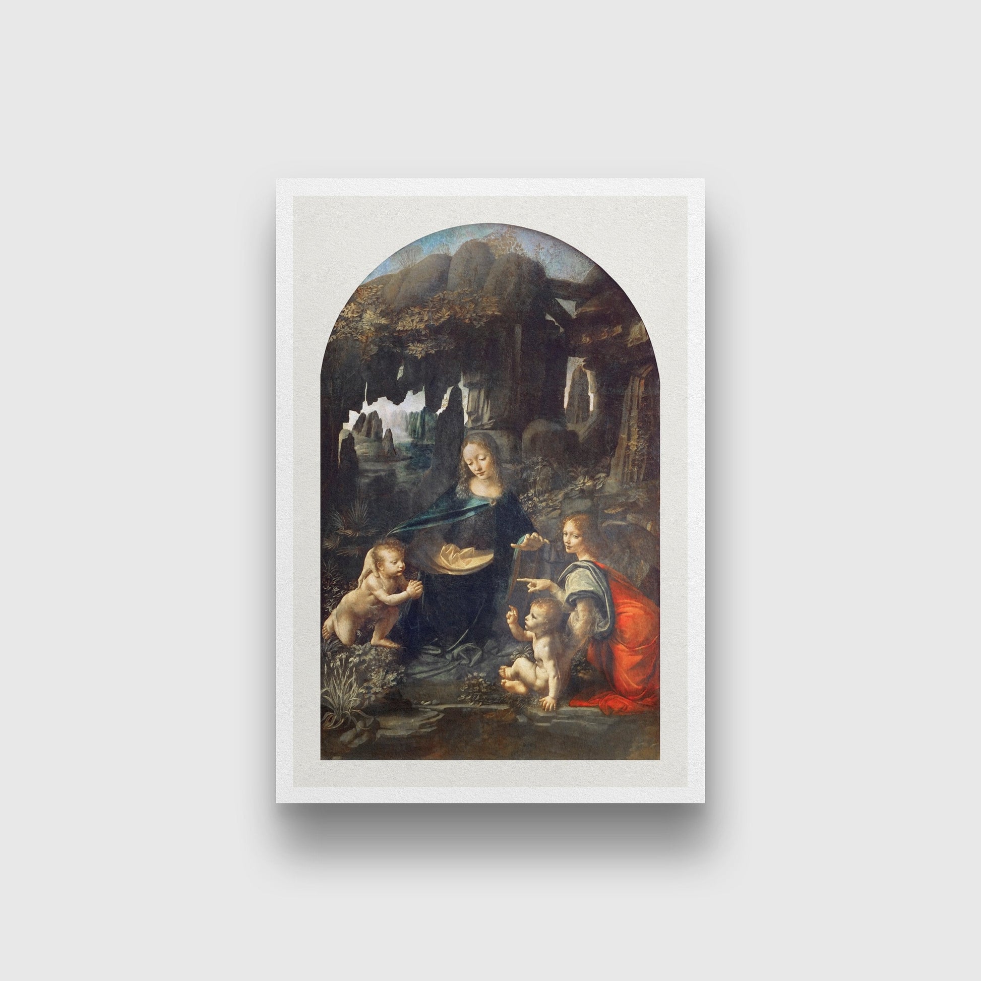 Leonardo da Vinci's Virgin of the Rocks Painting - Meri Deewar 2 : 3 Vertical Premium Wall Art Canvas by MeriDeewar