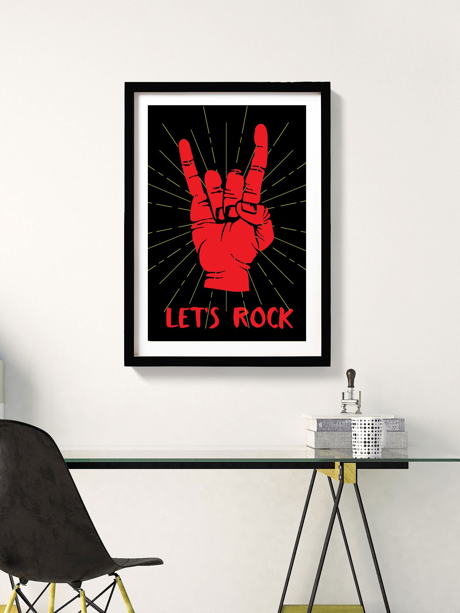 Let's Rock Poster Poster A3 / Poster Premium Wall Art Canvas by MeriDeewar