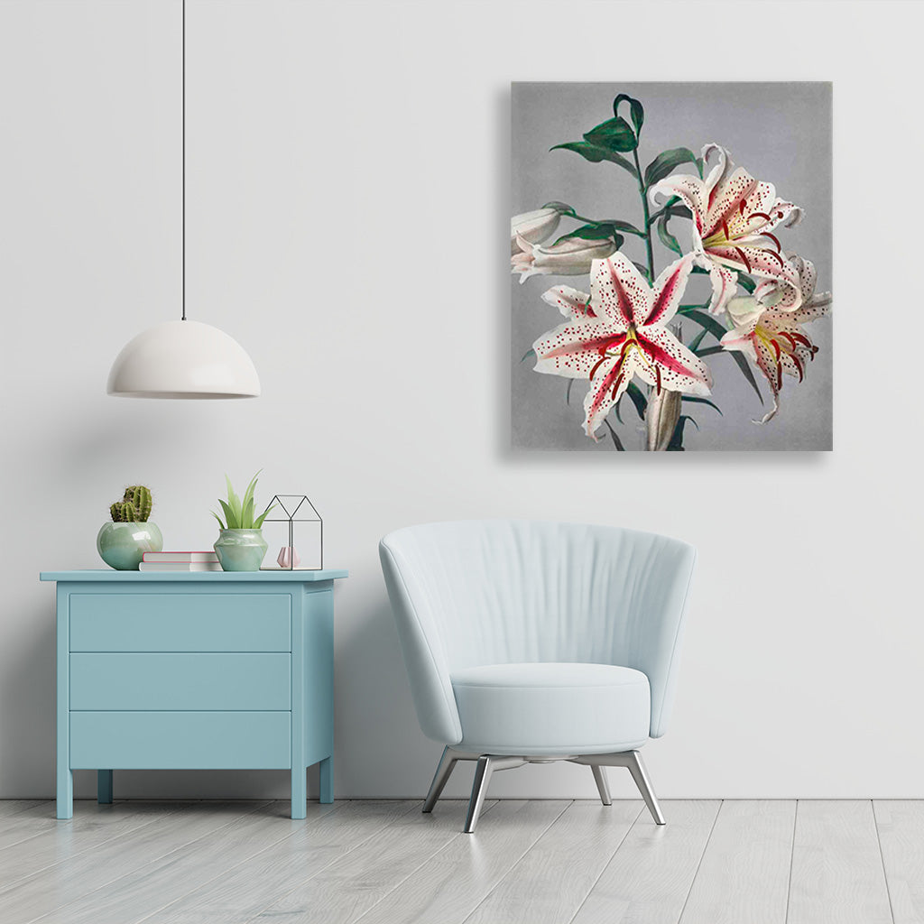 Lily Close painting 5 : 6 Vertical Premium Wall Art Canvas by MeriDeewar