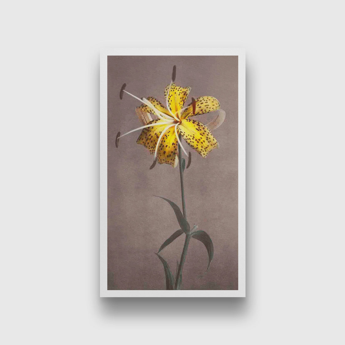 Lily Yellow painting 1 : 2 Vertical Premium Wall Art Canvas by MeriDeewar