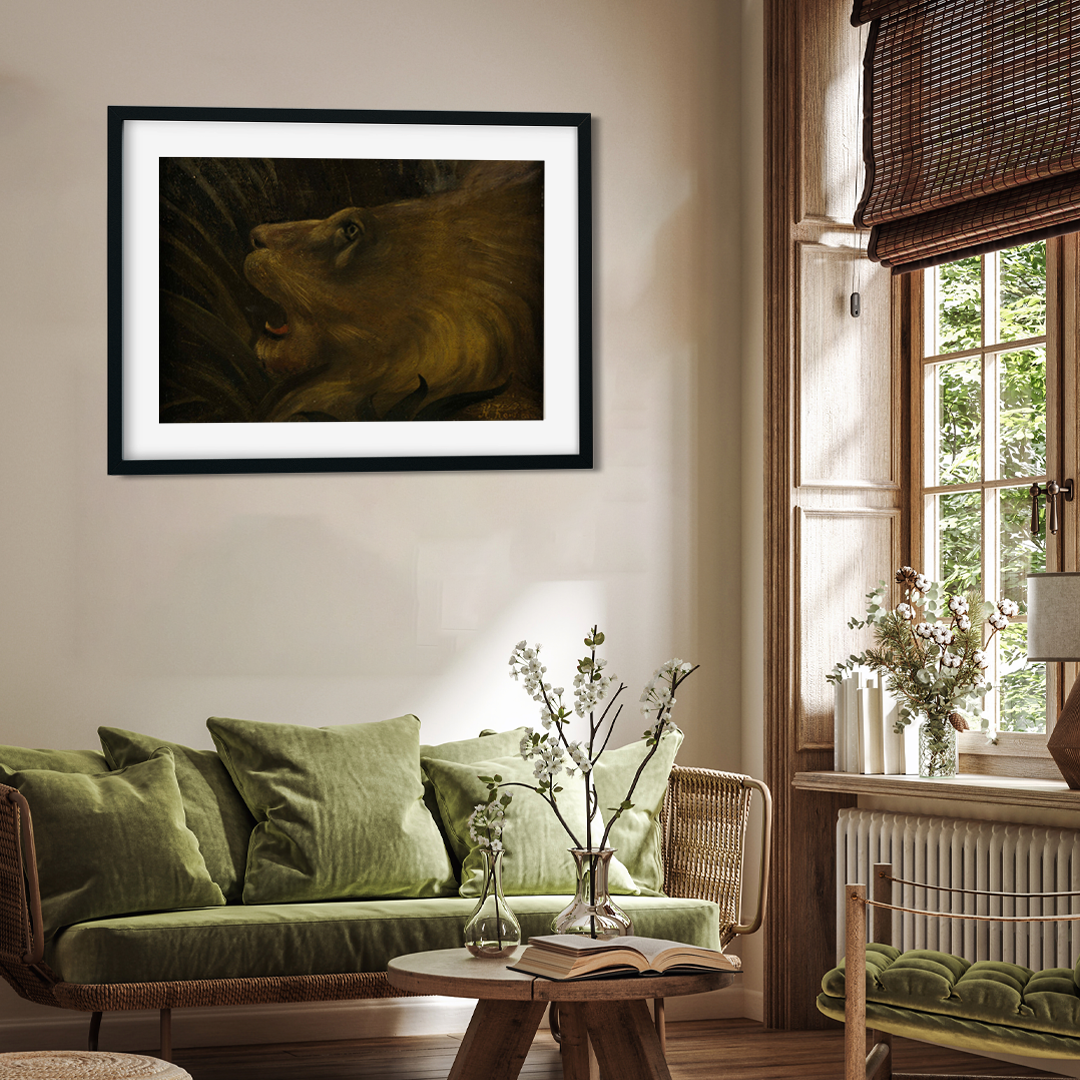 Lion Henri Rousseau Painting 3 : 2 Horizontal Premium Wall Art Canvas by MeriDeewar
