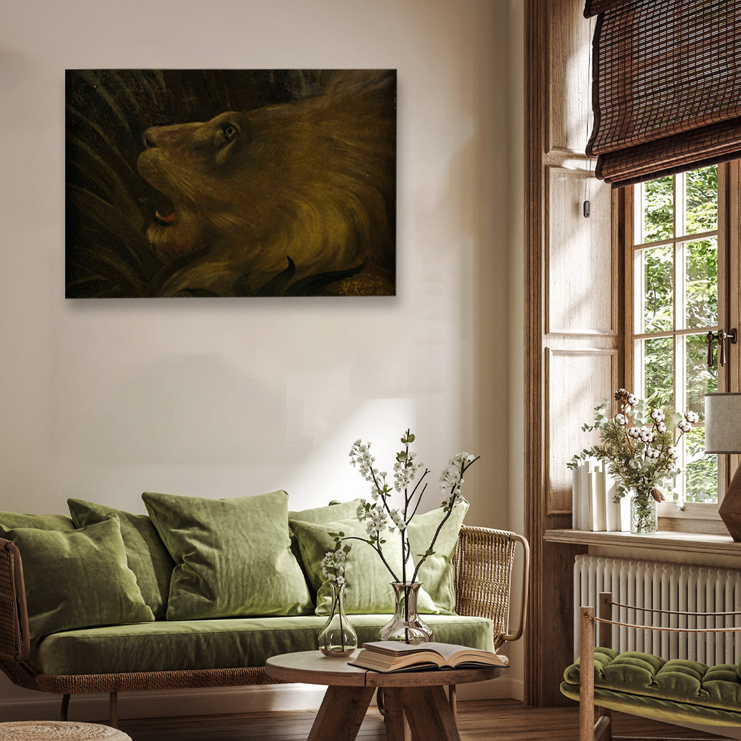Lion Henri Rousseau Painting 3 : 2 Horizontal Premium Wall Art Canvas by MeriDeewar