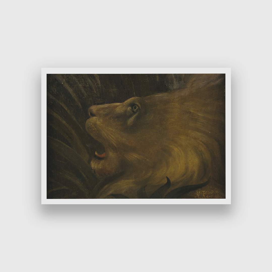 Lion Henri Rousseau Painting 3 : 2 Horizontal Premium Wall Art Canvas by MeriDeewar