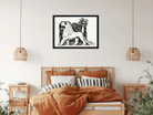 Lion stands in front of a palm tree Painting 3 : 2 Horizontal Premium Wall Art Canvas by MeriDeewar