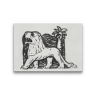 Lion stands in front of a palm tree Painting 3 : 2 Horizontal Premium Wall Art Canvas by MeriDeewar