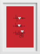 Live Love Laugh Art Painting - Meri Deewar 2 : 3 Vertical Premium Wall Art Canvas by MeriDeewar