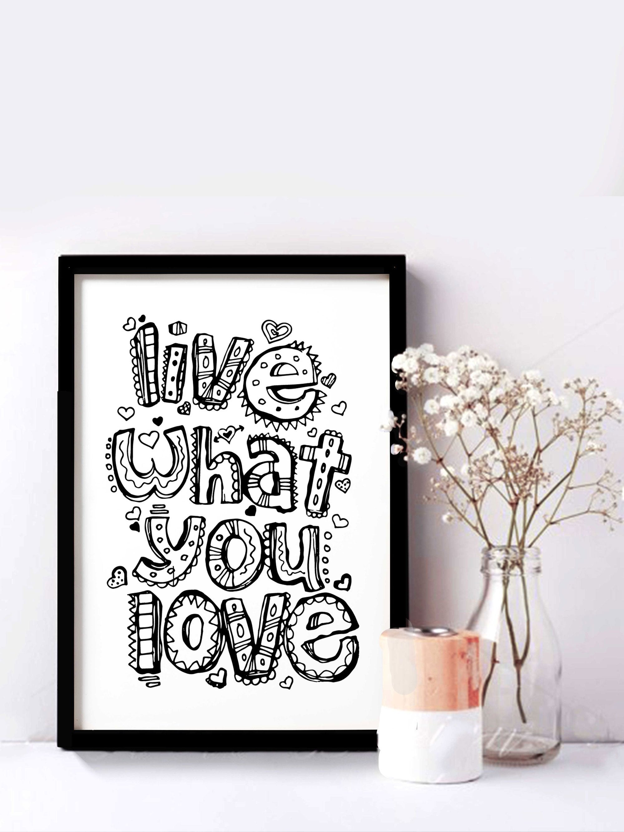 live what you love Poster Poster Premium Wall Art Canvas by MeriDeewar