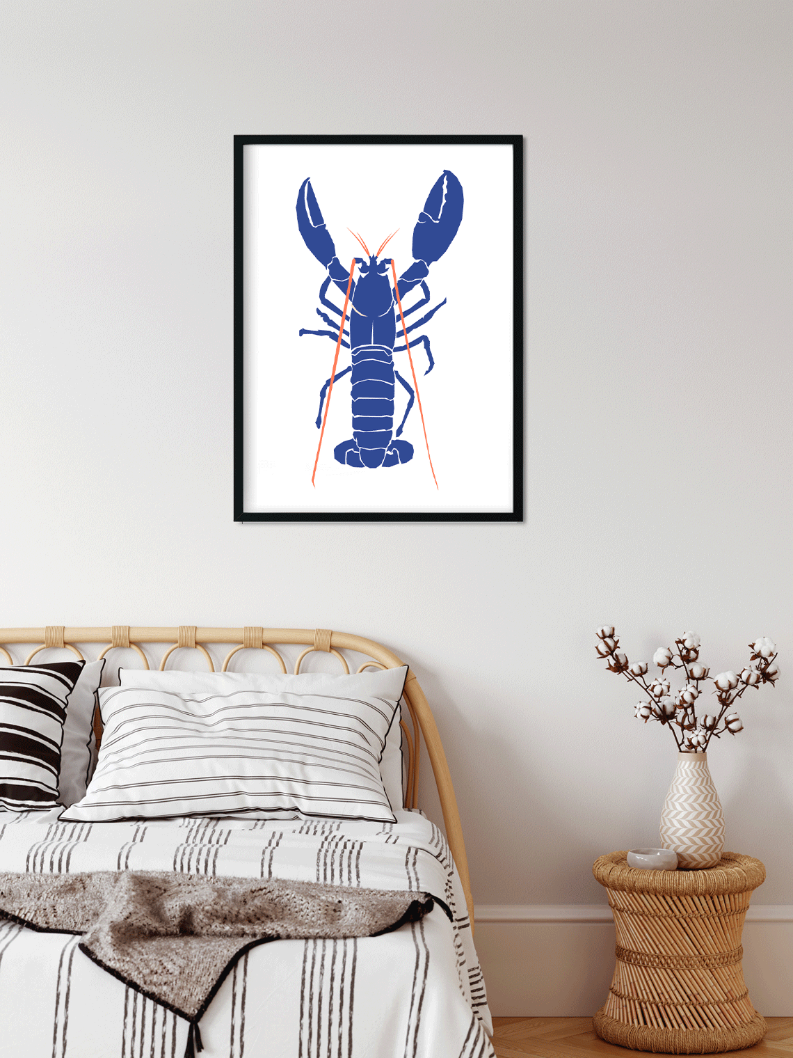 Lobster Painting 3 : 4.2 Vertical Premium Wall Art Canvas by MeriDeewar