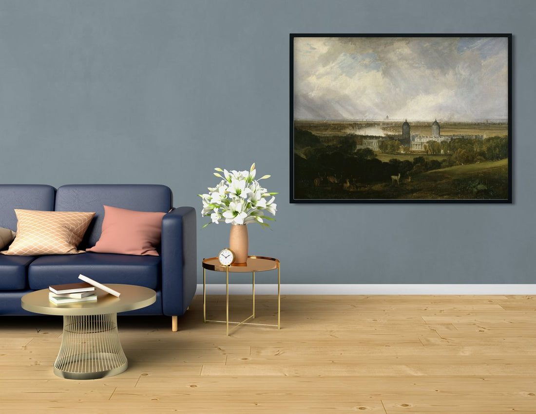 London from Greenwich Park Painting - Meri Deewar 4 : 3 Horizontal Premium Wall Art Canvas by MeriDeewar