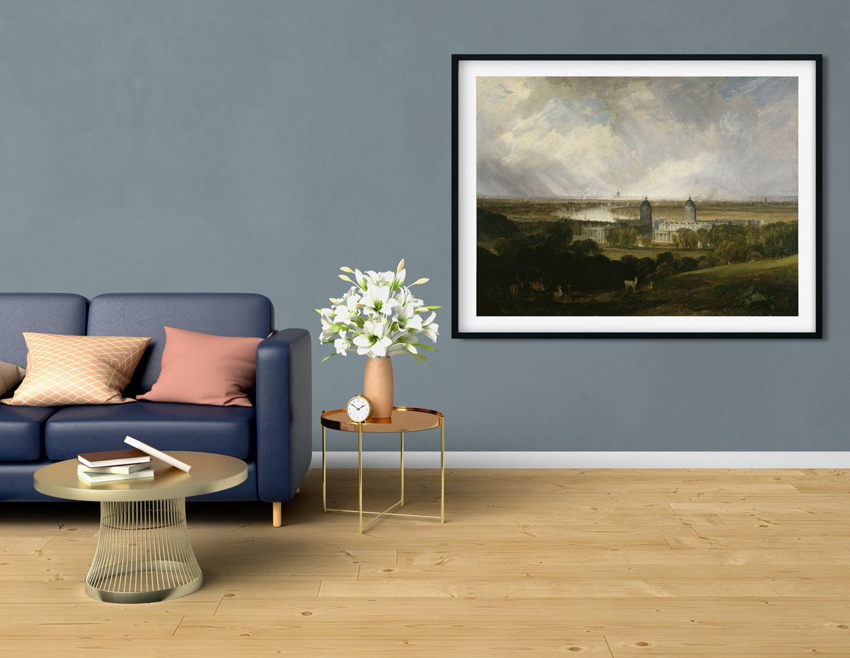 London from Greenwich Park Painting - Meri Deewar 4 : 3 Horizontal Premium Wall Art Canvas by MeriDeewar