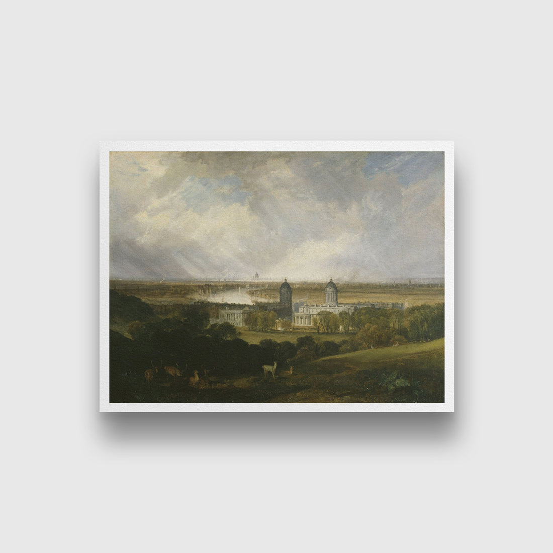 London from Greenwich Park Painting - Meri Deewar 4 : 3 Horizontal Premium Wall Art Canvas by MeriDeewar