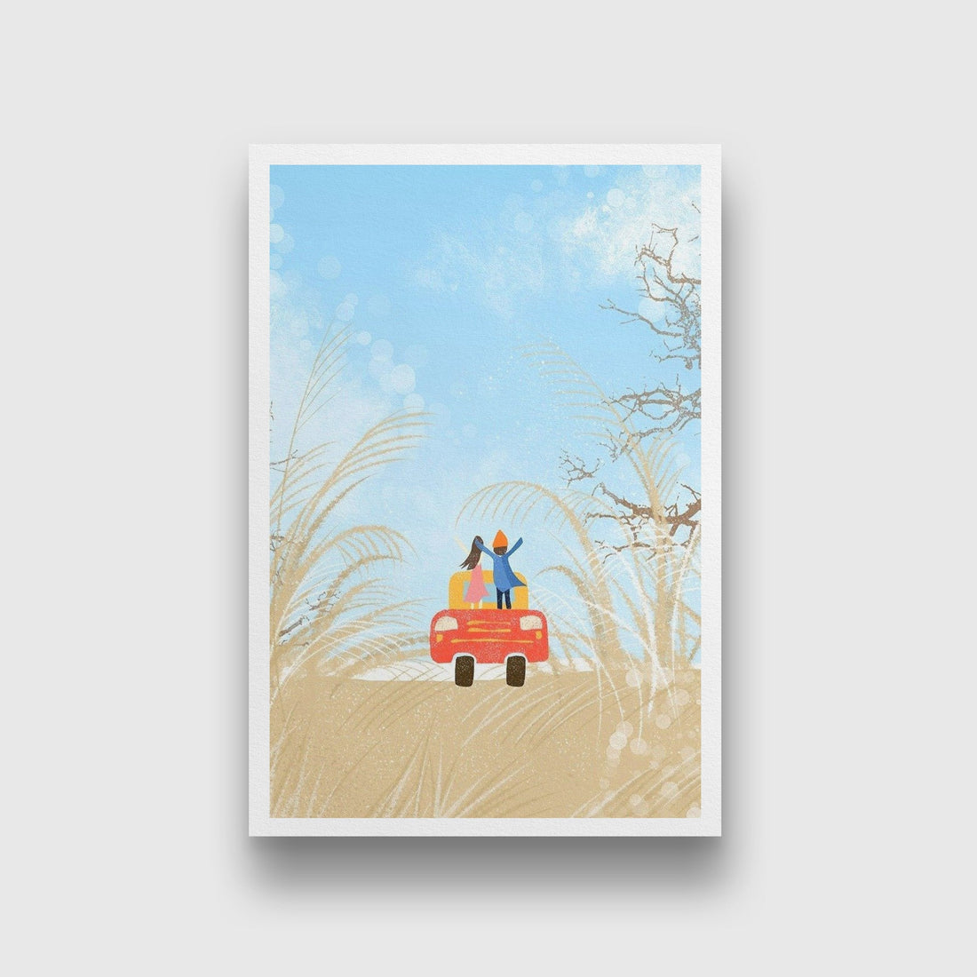 Long Drive Artwork Painting - Meri Deewar 2 : 3 Vertical Premium Wall Art Canvas by MeriDeewar