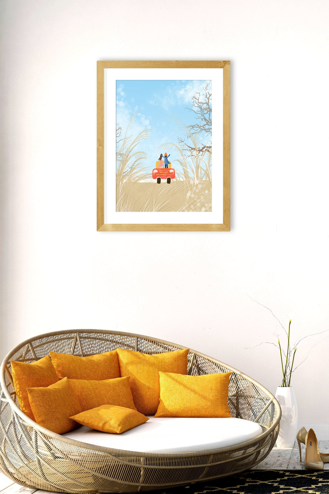 Long Drive Artwork Painting - Meri Deewar 2 : 3 Vertical Premium Wall Art Canvas by MeriDeewar
