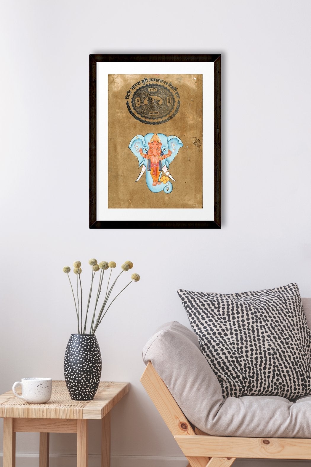 Lord Ganesh Painting - Meri Deewar 2 : 3 Vertical Premium Wall Art Canvas by MeriDeewar