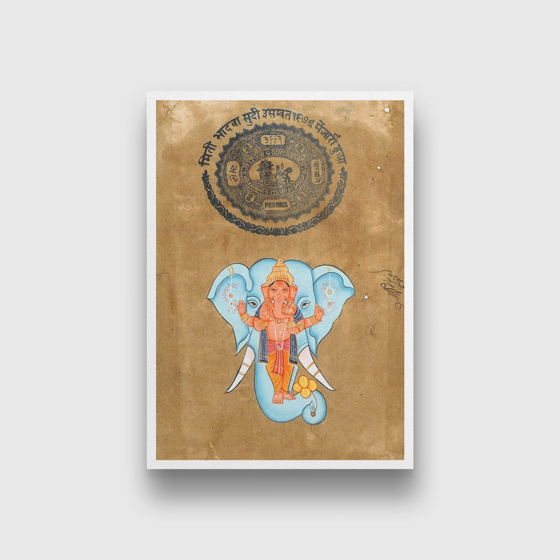 Lord Ganesh Painting - Meri Deewar 2 : 3 Vertical Premium Wall Art Canvas by MeriDeewar