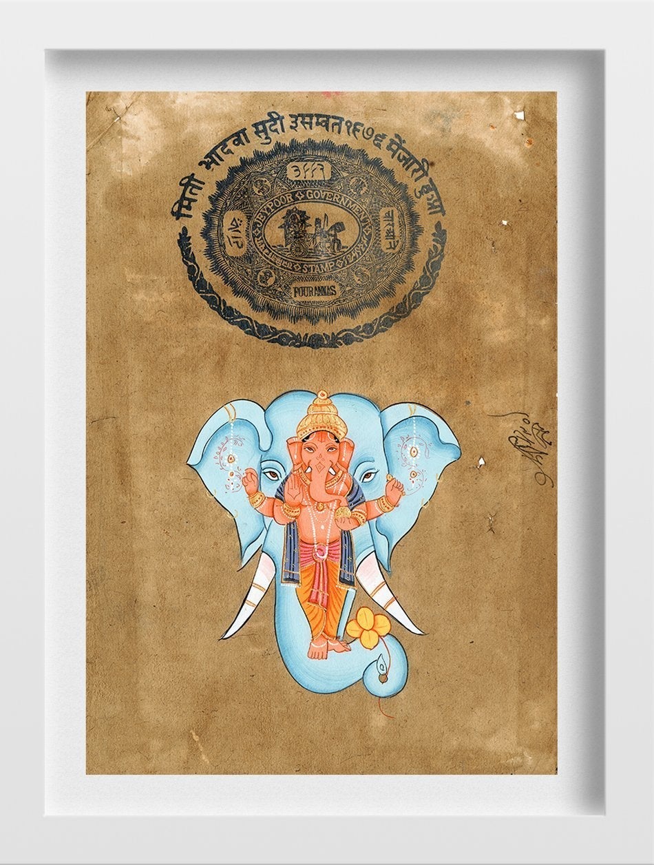 Lord Ganesh Painting - Meri Deewar 2 : 3 Vertical Premium Wall Art Canvas by MeriDeewar