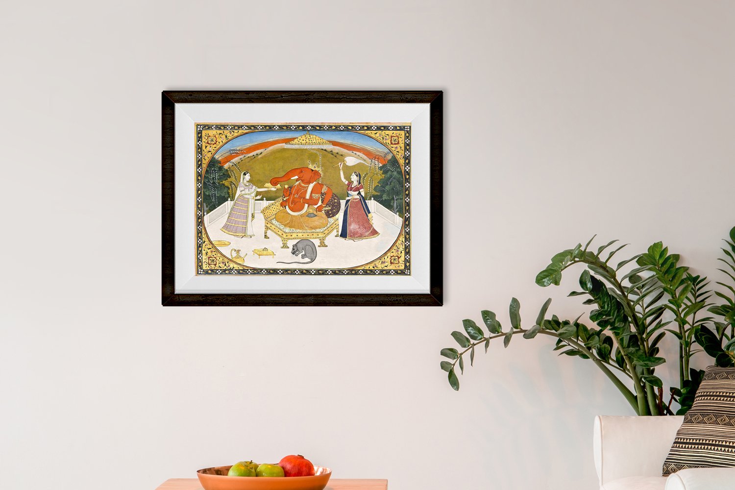 Lord Ganesh With Devotees Painting - Meri Deewar 3 : 2 Horizontal Premium Wall Art Canvas by MeriDeewar