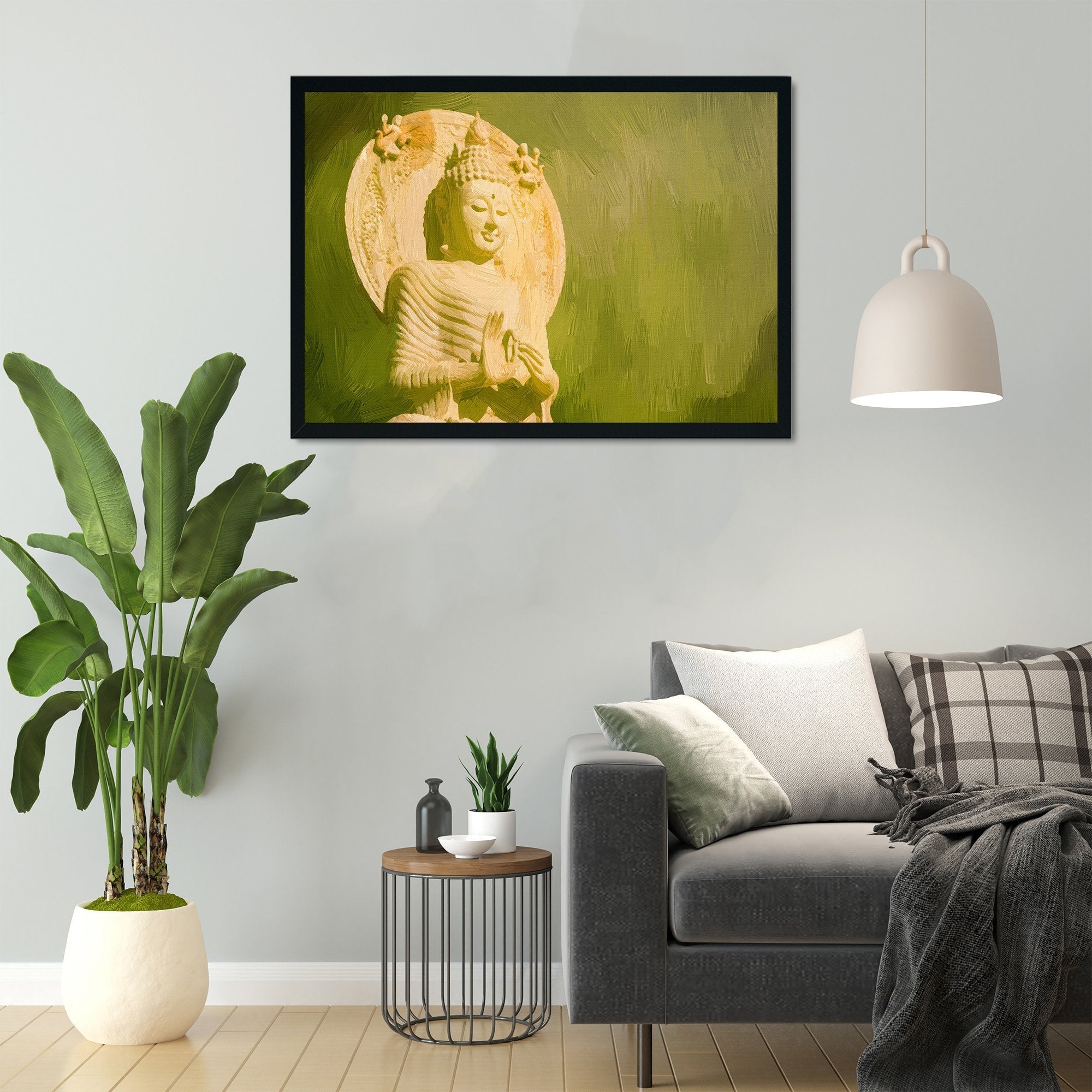 Lord spiritual buddha Painting - Meri Deewar 3 : 2 Horizontal Premium Wall Art Canvas by MeriDeewar