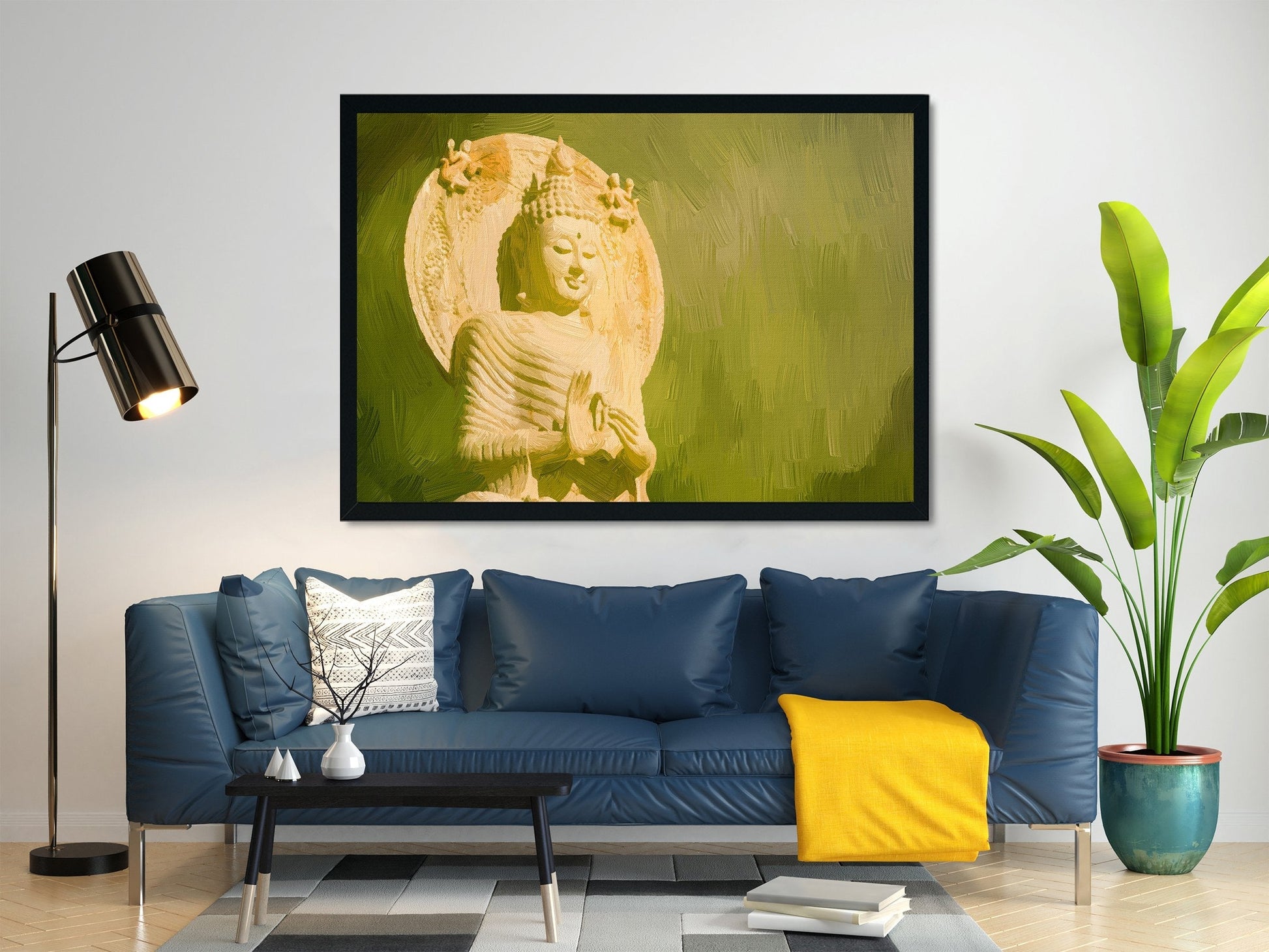 Lord spiritual buddha Painting - Meri Deewar 3 : 2 Horizontal Premium Wall Art Canvas by MeriDeewar