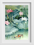 Lotus Garden Painting - Meri Deewar 2 : 3 Vertical Premium Wall Art Canvas by MeriDeewar