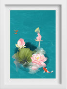 Lotus In Water Painting - Meri Deewar 2 : 3 Vertical Premium Wall Art Canvas by MeriDeewar